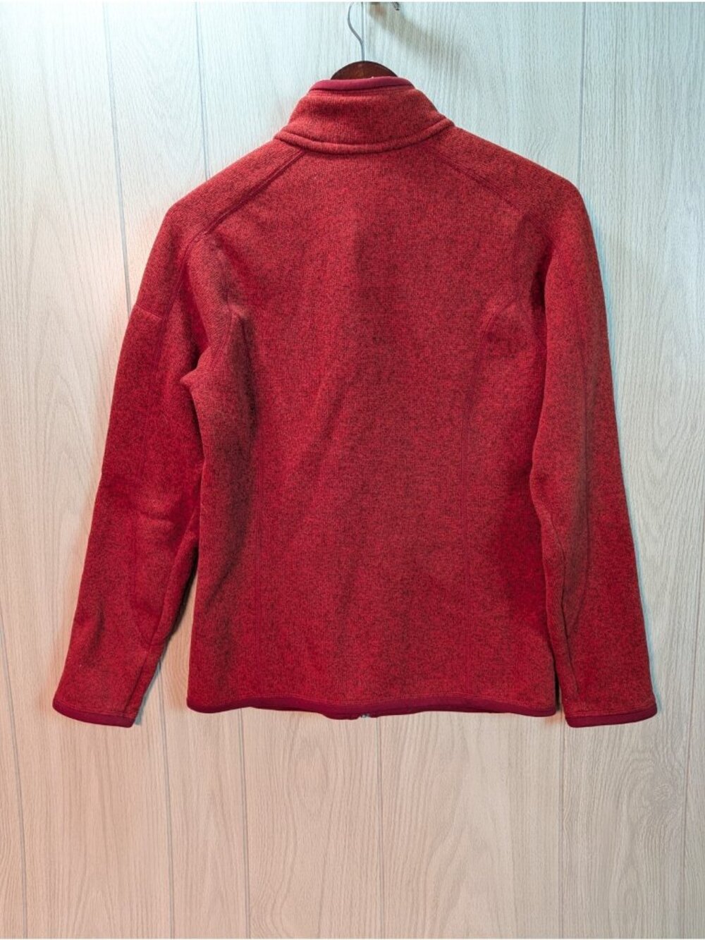Patagonia Women's Better Sweater Jacket Red Fleece Full Zip Medium Mock Neck - Picture 4 of 6